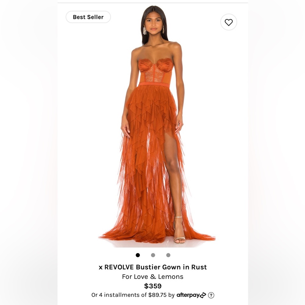 × REVOLVE Bustier Gown in Rust new size Medium